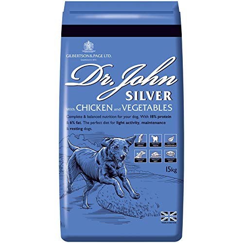 Dr John Silver Dog Food - Chicken with Vegetables - Complete Biscuits - Senior and Adult