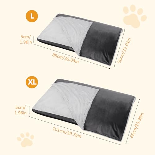 Cozy Self-Heating Dog Bed with Blanket - Medium/Large Dogs