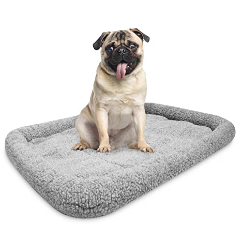 Medium Grey Dog Crate with Washable Bed