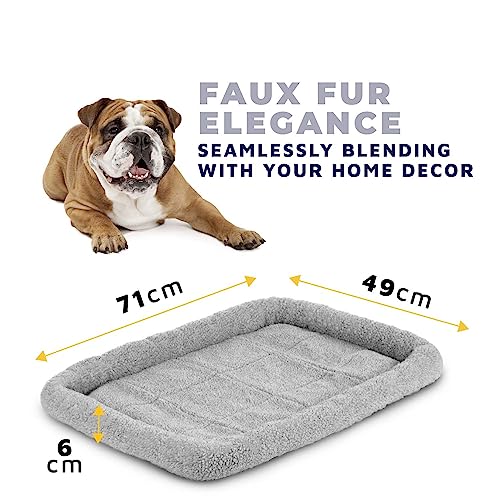 Medium Grey Dog Crate with Washable Bed