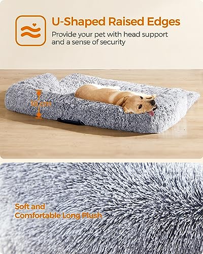 FluffyHug Dog Sofa Bed for Large Dogs, Grey Ombré
