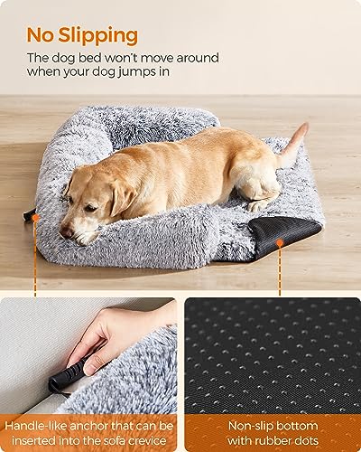 FluffyHug Dog Sofa Bed for Large Dogs, Grey Ombré