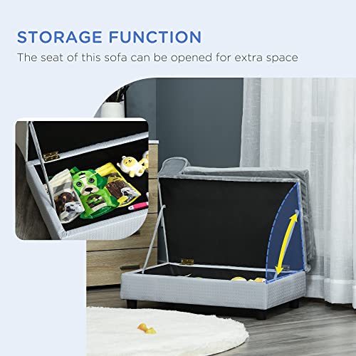 PawHut Dog Sofa with Storage - Light Grey