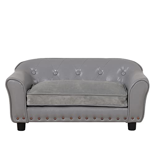 Luxury Dog Bed with Washable Cushion (Grey)
