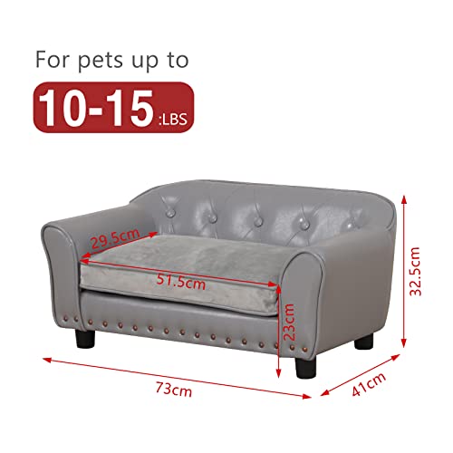 Luxury Dog Bed with Washable Cushion (Grey)