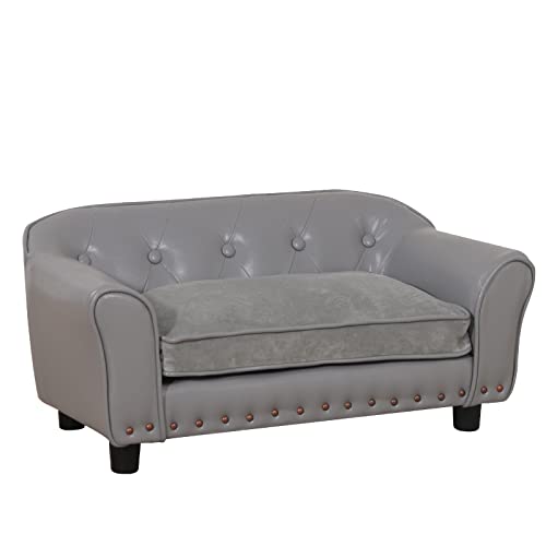 Luxury Dog Bed with Washable Cushion (Grey)