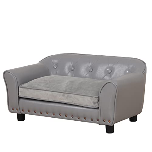 Luxury Dog Bed with Washable Cushion (Grey)
