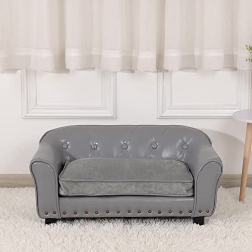 Luxury Dog Bed with Washable Cushion (Grey)