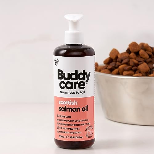 Buddycare Salmon Oil - Natural Supplement for Dogs & Cats - Rich in Omega-3 Fatty Acids for a Healthy Coat and Skin (500ml)