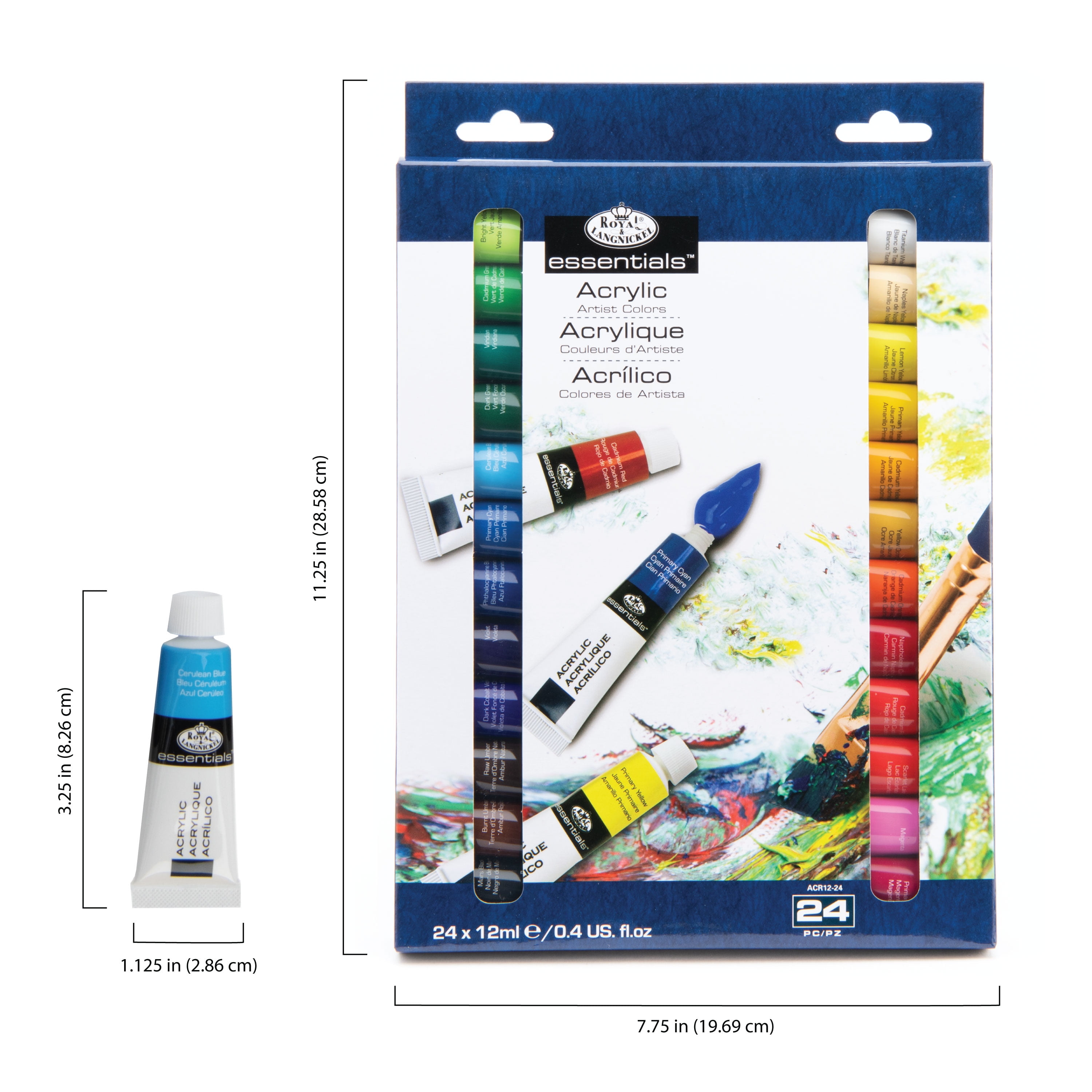 Royal & Langnickel 12 ml Acrylic Paint Set, 24 Colors