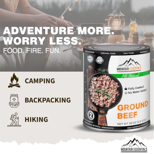 Ground Beef Canned: Ready-to-Eat, No Preservatives - 28oz