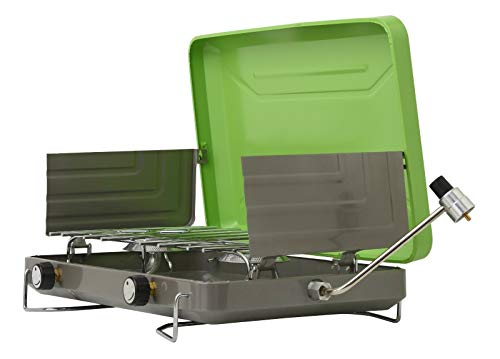Portable 2-Burner Camping Stove Grill for Outdoor Cooking