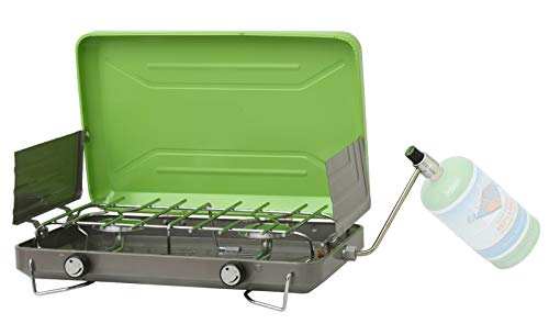 Portable 2-Burner Camping Stove Grill for Outdoor Cooking