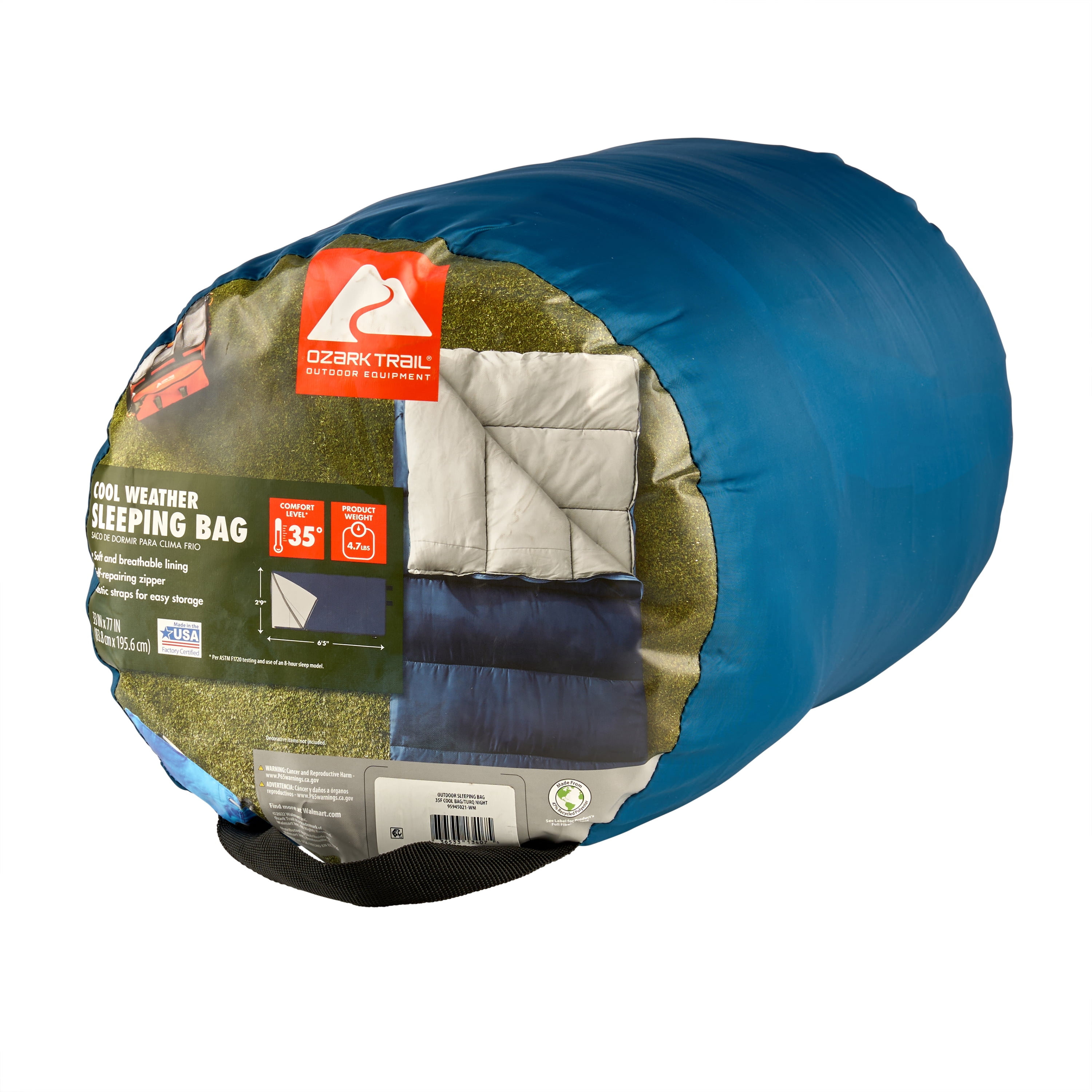 Ozark Trail Cool Weather Sleeping Bag, Blue