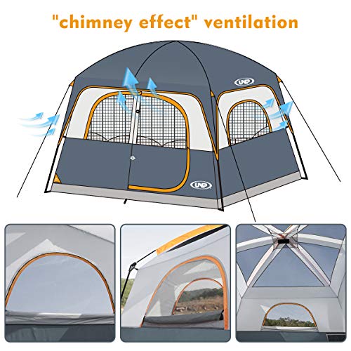 UNP 6 Person Waterproof Windproof Double Layer Camping Tent