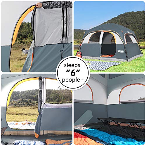 UNP 6 Person Waterproof Windproof Double Layer Camping Tent