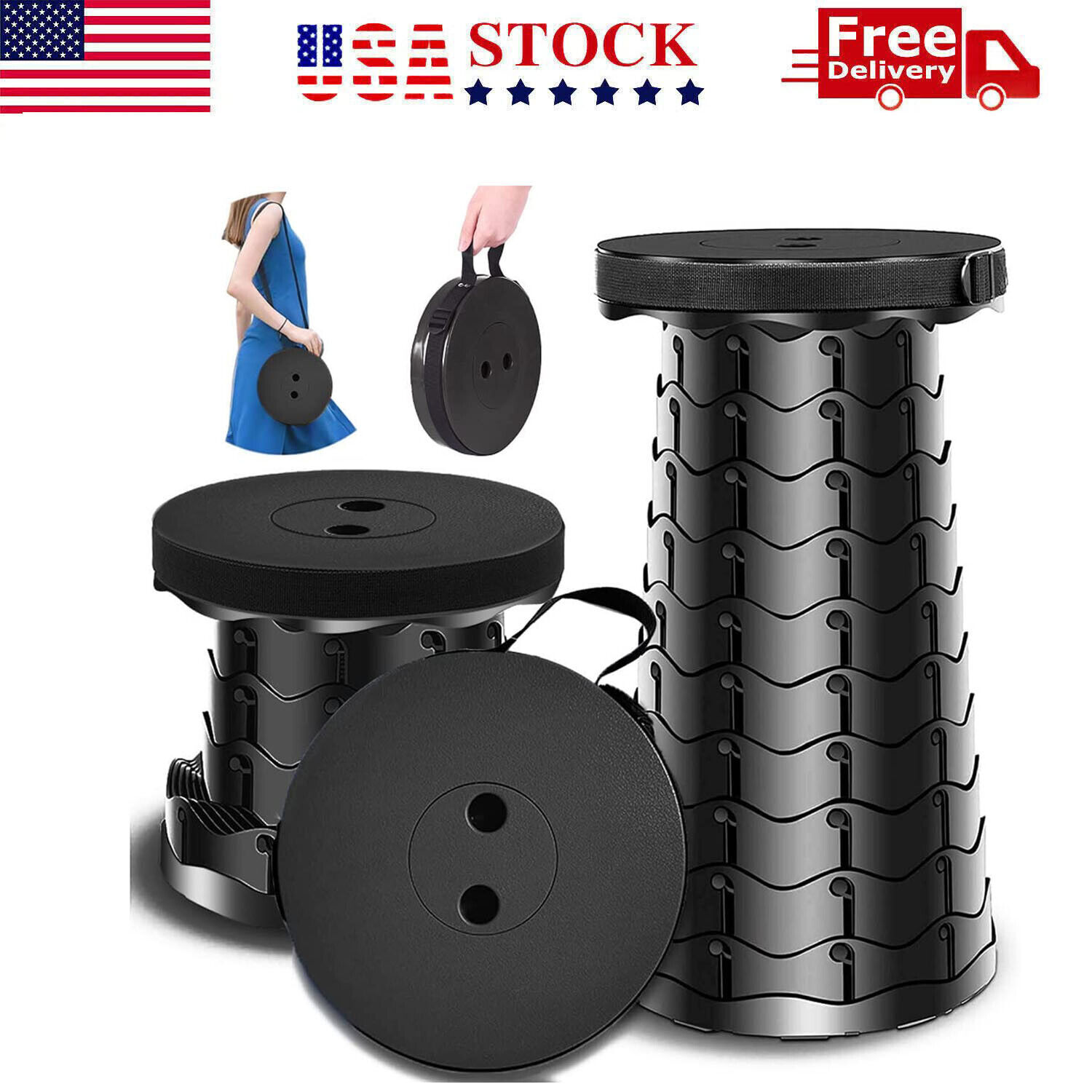 Portable Telescopic Camping Chair Seat for Outdoor Use