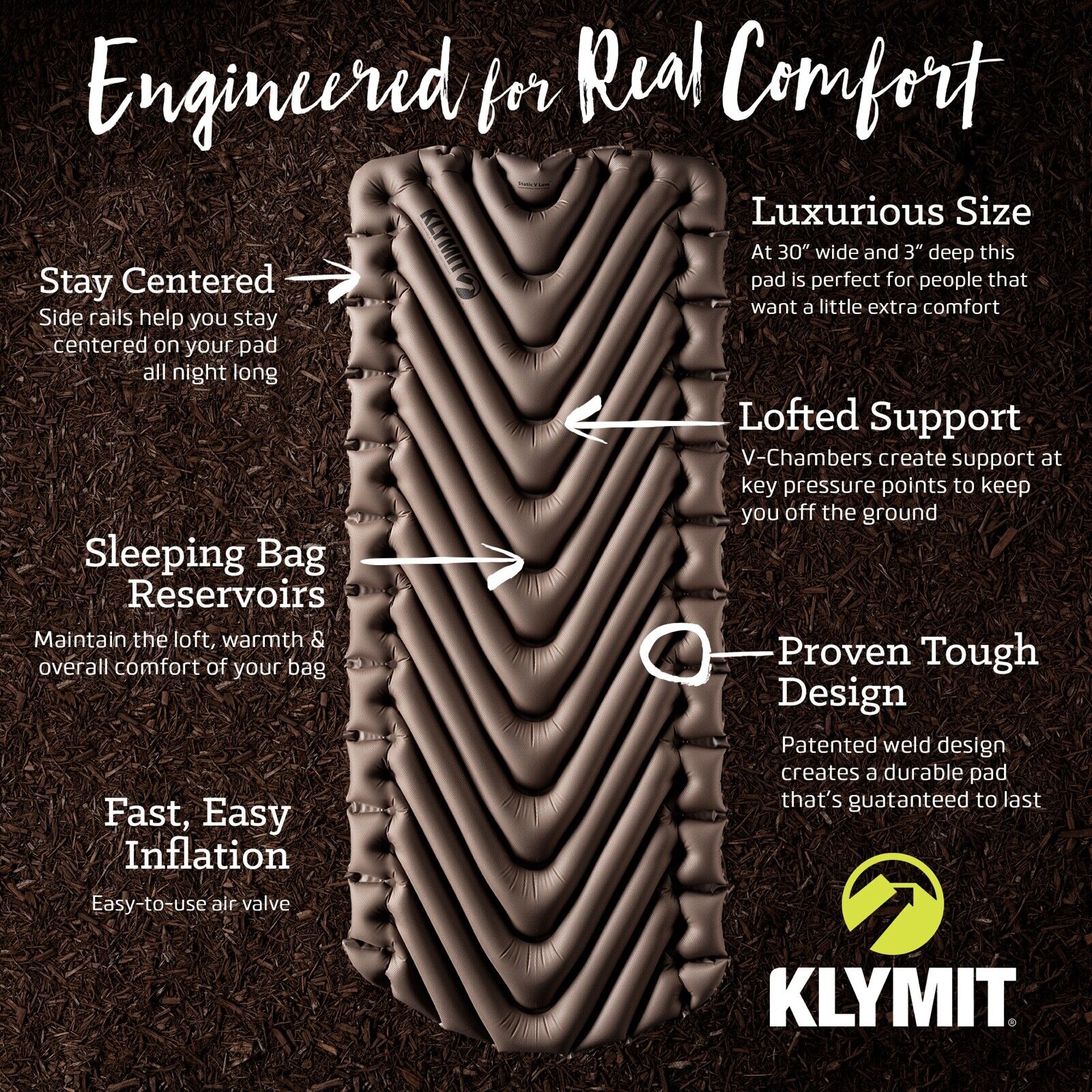 Klymit Static V Luxe Sleeping Pad for Camping