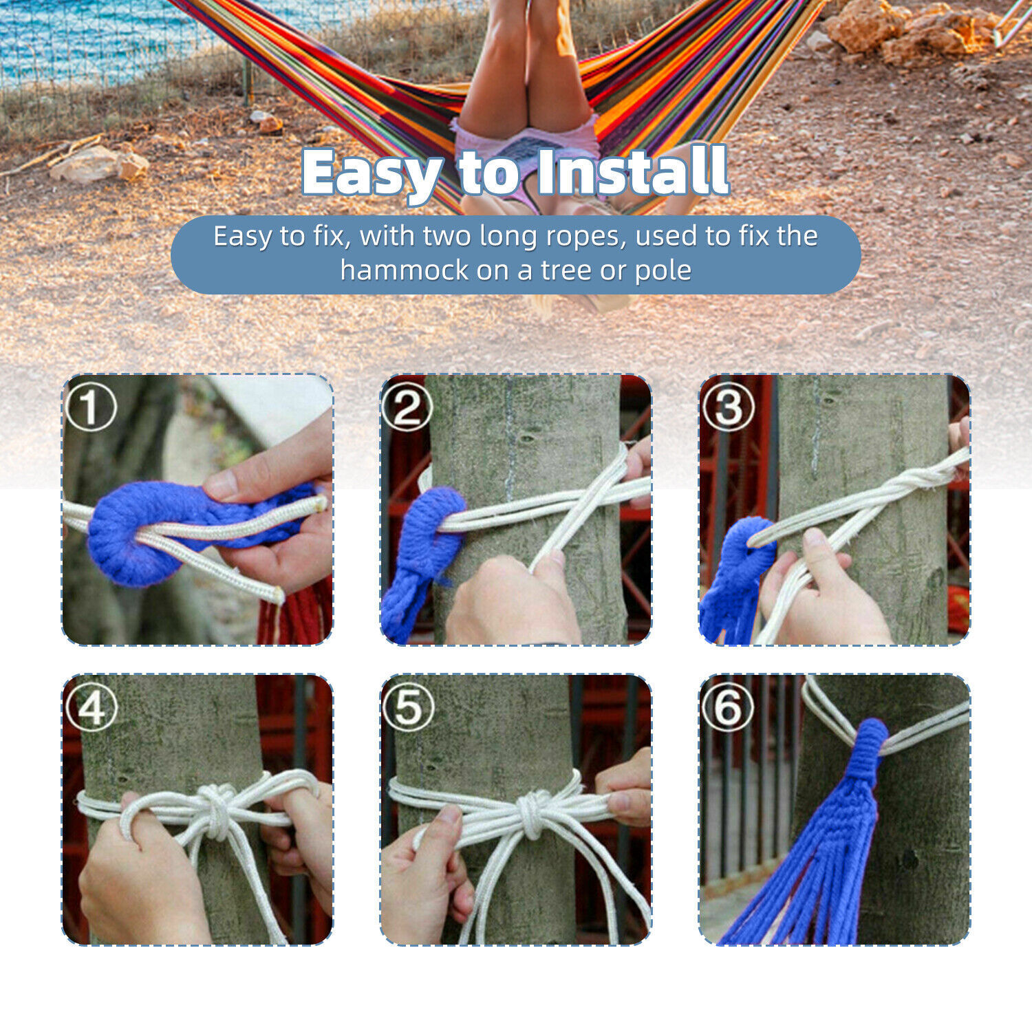 Outdoor Hanging Hammock Chair for 1-2 People
