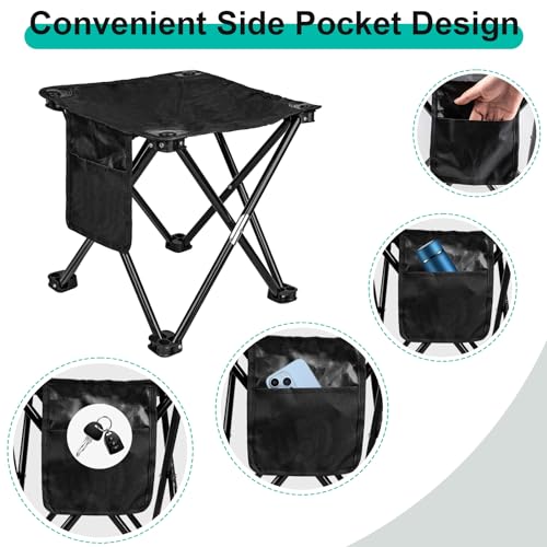 Compact Folding Camping Stool with Side Pocket