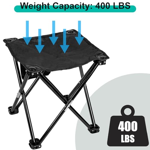 Compact Folding Camping Stool with Side Pocket