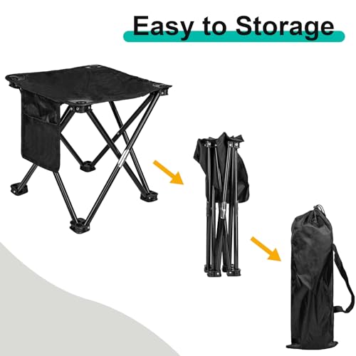 Compact Folding Camping Stool with Side Pocket