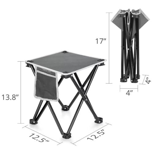 TRIPLE TREE Camping Stool 2 Pack, Grey, 13.8