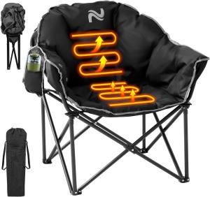 SLSY Oversized Heated Camping Chair: Outdoor Folding Chair