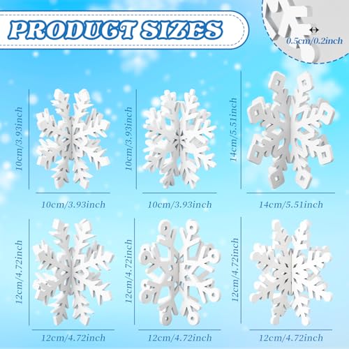 Snowflake Christmas Table Decorations Set - White Wooden