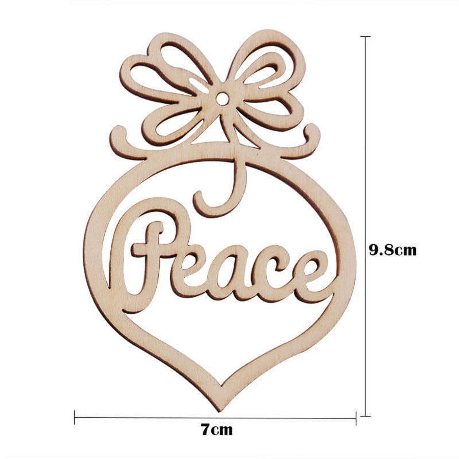 Wooden Xmas Tree Decorations - Set of 6