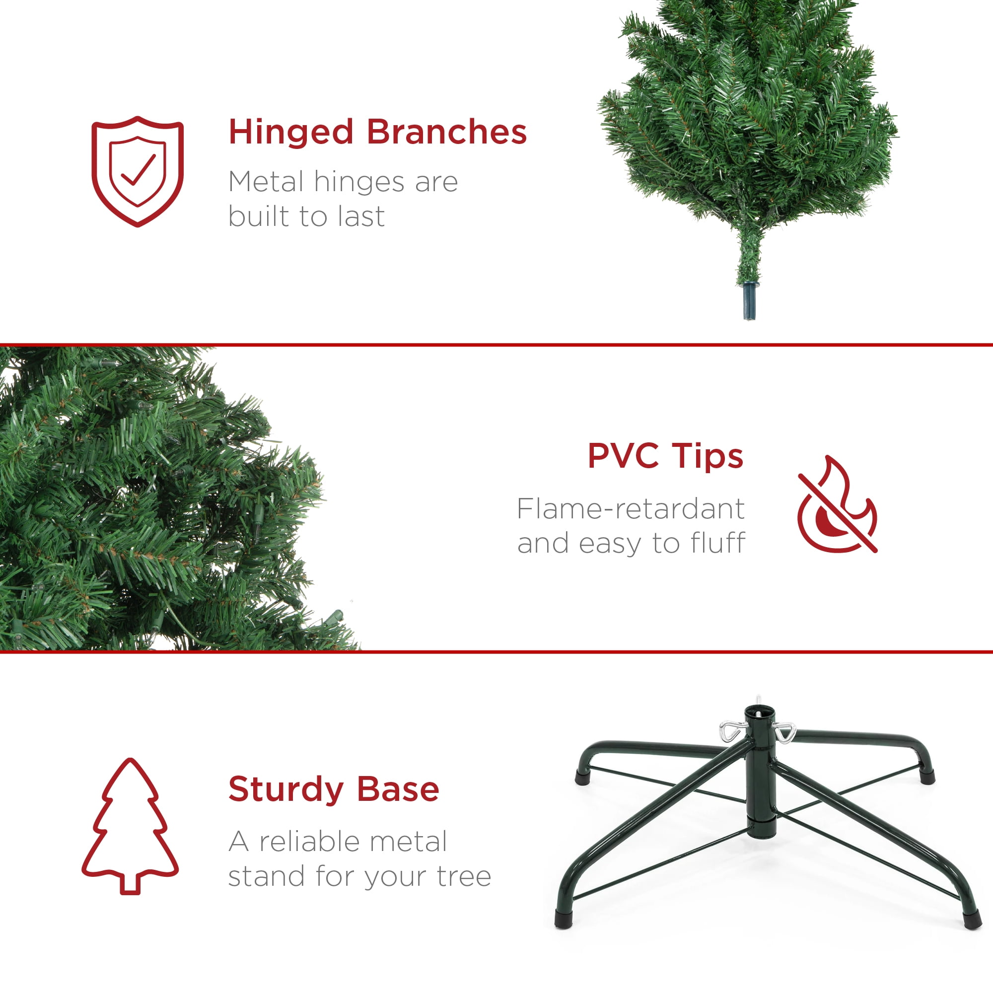7.5ft Premium Spruce Christmas Tree, Easy Assembly