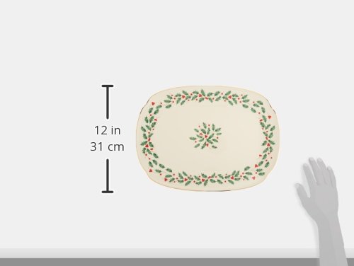 Lenox 830143 Holiday Serving Platter, Red & Green, 4.05 LB