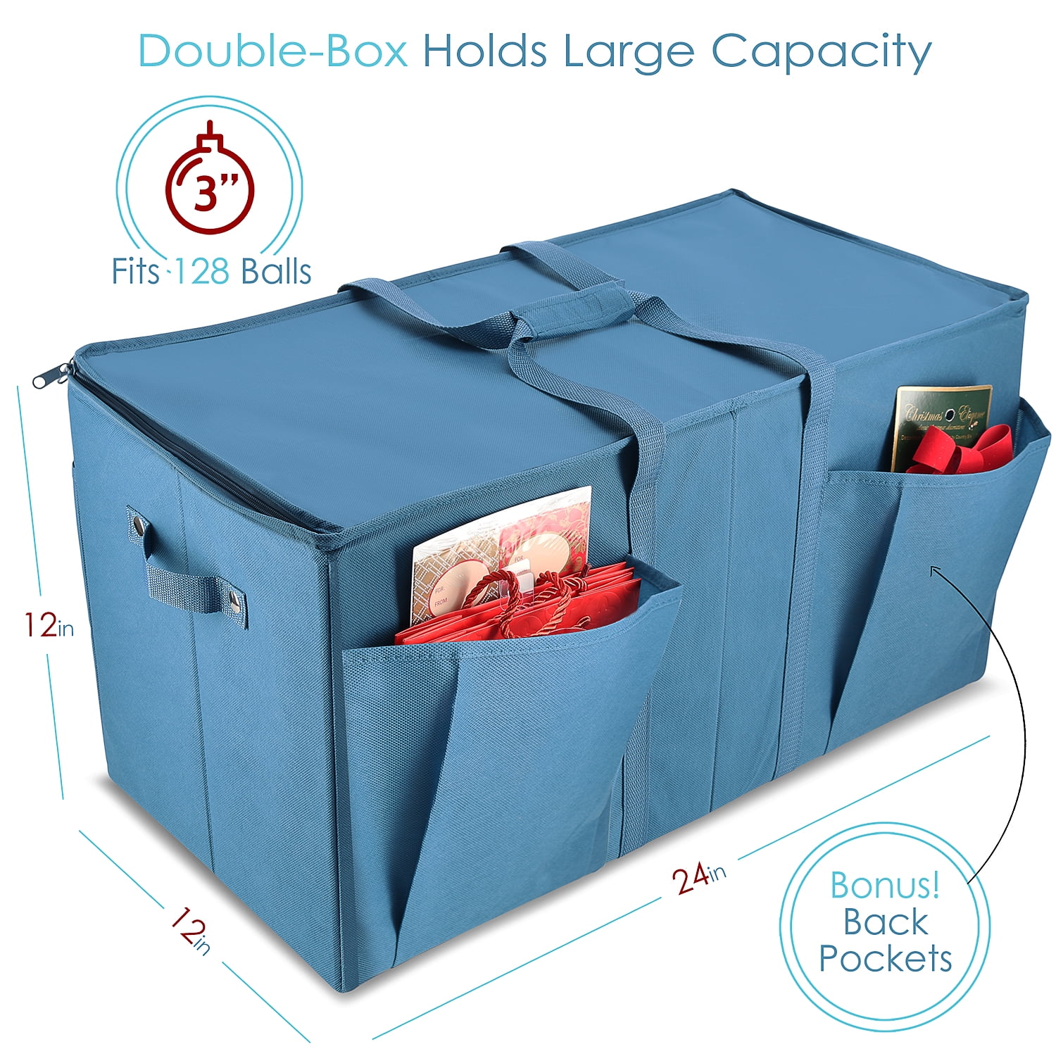 Large Christmas Ornament Storage with Dividers