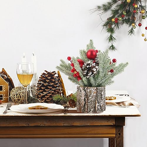 Mini Artificial Christmas Tree with Ball Ornaments