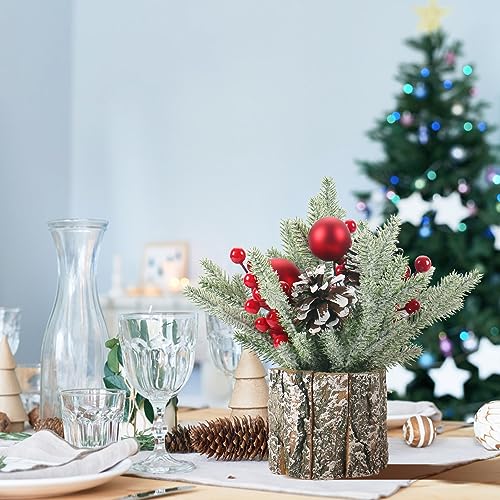 Mini Artificial Christmas Tree with Ball Ornaments
