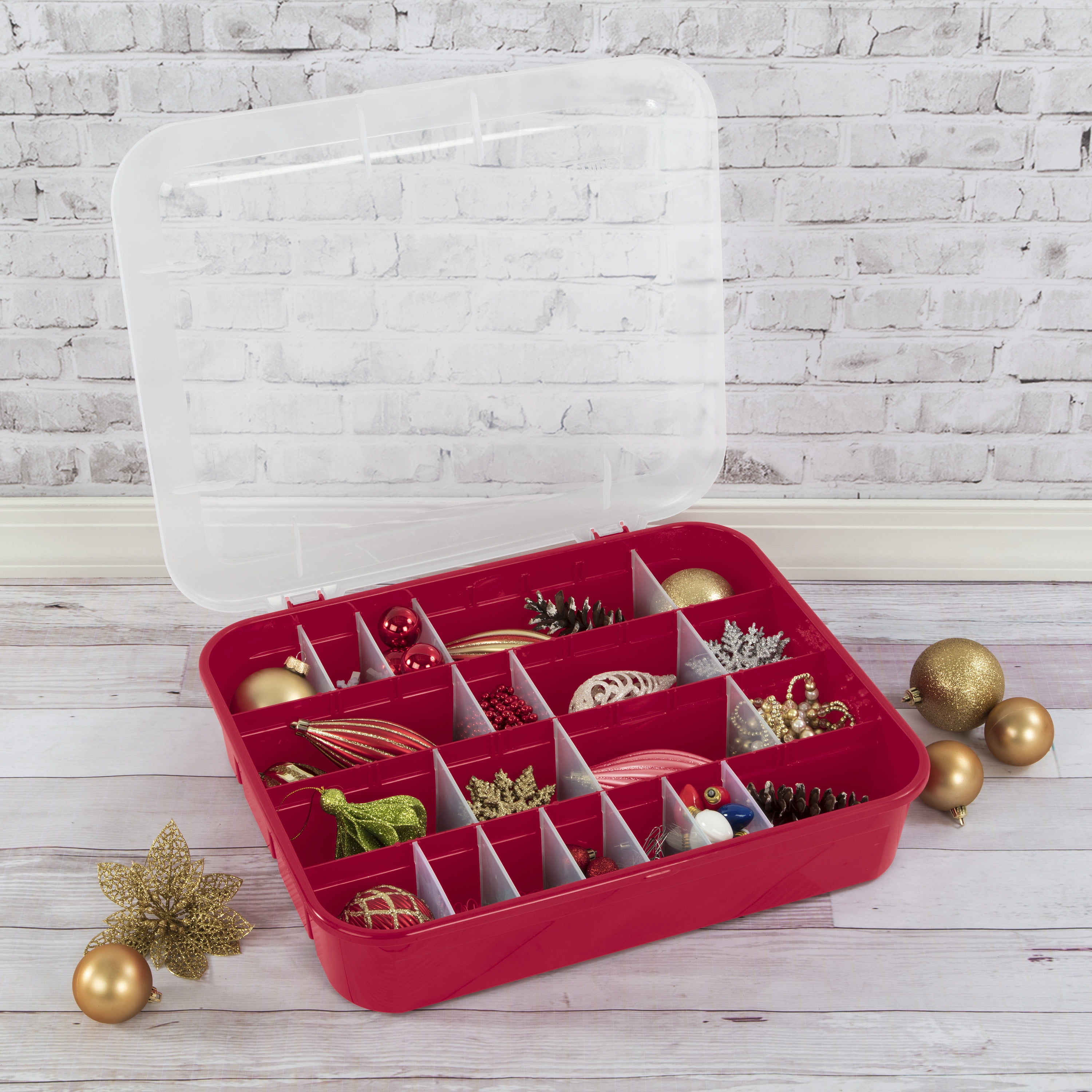 Sterilite Infra Red Adjustable Ornament Case
