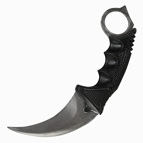 LarpGears Halloween Karambit Foam Rubber Training Fake Kinfe 7.5 inches Martial Arts Safe Practice Knives Trainer Tool (Metal Color)