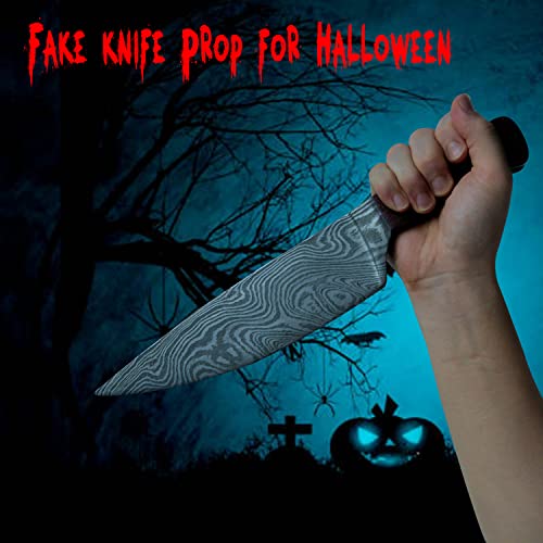 LarpGears Halloween Foam Weapon Fake Knife Brown 12.6 in Damascus Pattern