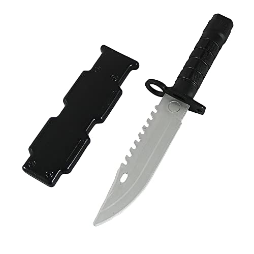 zonzxcv Prop Knife Fake Knife Toy Knife for Kids Harmless Safe Fake Knife for Halloween Party 10 Inch (Black with scabbard)
