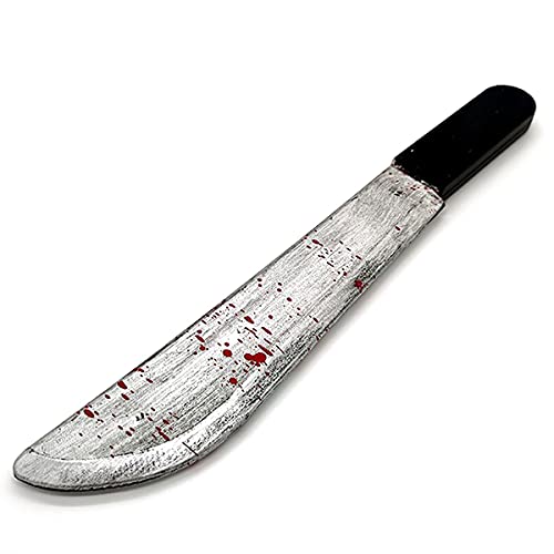 Cooplay Fake Blood Butcher Plastic Knife Cosplay Realistic Horror Plastic Props Toy Prank Friend Funny for Halloween Fools Day Party (Hacking Knife)
