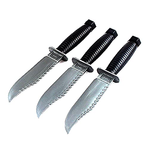 Cooplay 3Pcs Simulated Dagger Military Police Trickery Cosplay Magic Props Stage Performance Adult Toy Dagger Plastic Knife for Halloween Party