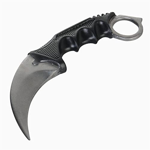 LarpGears Halloween Karambit Foam Rubber Training Fake Kinfe 7.5 inches Martial Arts Safe Practice Knives Trainer Tool (Metal Color)