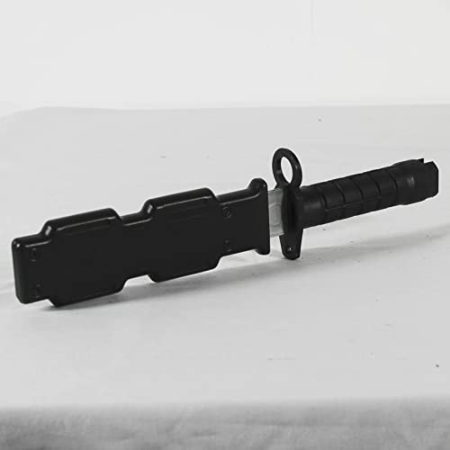 zonzxcv Prop Knife Fake Knife Toy Knife for Kids Harmless Safe Fake Knife for Halloween Party 10 Inch (Black with scabbard)