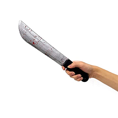 Cooplay Fake Blood Butcher Plastic Knife Cosplay Realistic Horror Plastic Props Toy Prank Friend Funny for Halloween Fools Day Party (Hacking Knife)