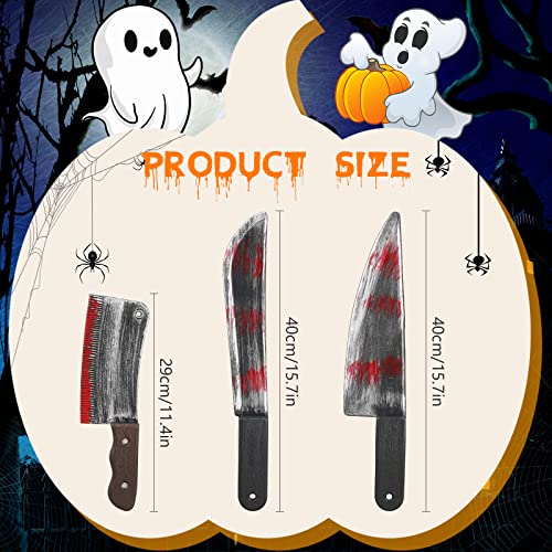 6 Pcs Halloween Knife Plastic Machete Knife Prop Realistic Fake Knife Halloween Knife Toy Cosplay Knives for Cosplay Halloween Party Costume Accessory(Classic Style)