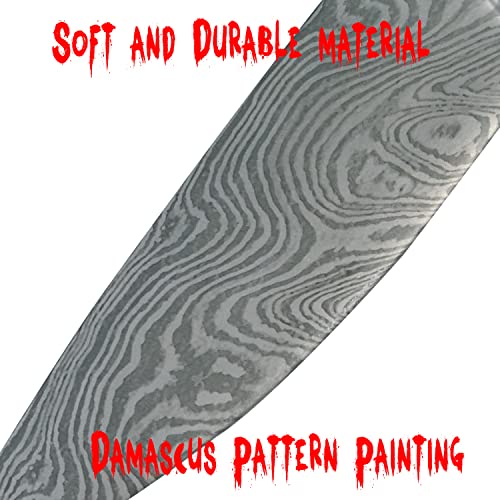 LarpGears Halloween Foam Weapon Fake Knife Brown 12.6 in Damascus Pattern