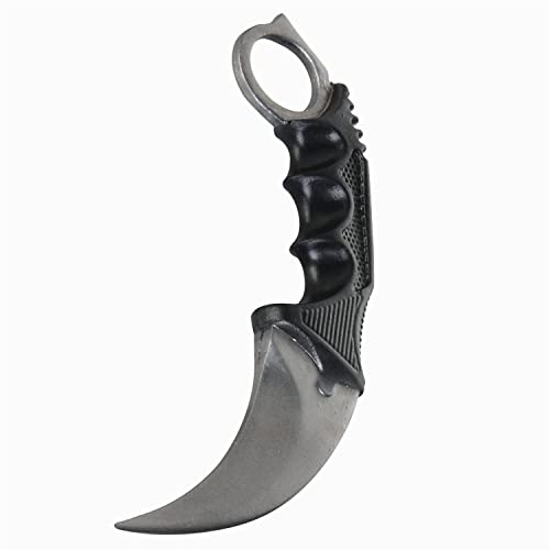 LarpGears Halloween Karambit Foam Rubber Training Fake Kinfe 7.5 inches Martial Arts Safe Practice Knives Trainer Tool (Metal Color)