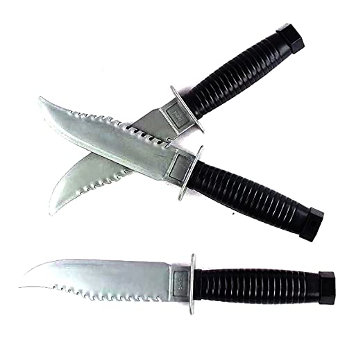 Cooplay 3Pcs Simulated Dagger Military Police Trickery Cosplay Magic Props Stage Performance Adult Toy Dagger Plastic Knife for Halloween Party