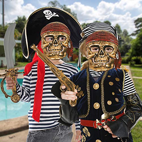 ArtCreativity Pirate Play Set for Kids, 5PC Playset with Plastic Sword, Pistol, Dagger, Compass, and Mask, Pirate Halloween Costume Accessories and Photo Booth Props, Fun Pretend Play Set