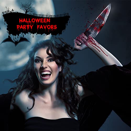 6 Pcs Halloween Knife Plastic Machete Knife Prop Realistic Fake Knife Halloween Knife Toy Cosplay Knives for Cosplay Halloween Party Costume Accessory(Classic Style)